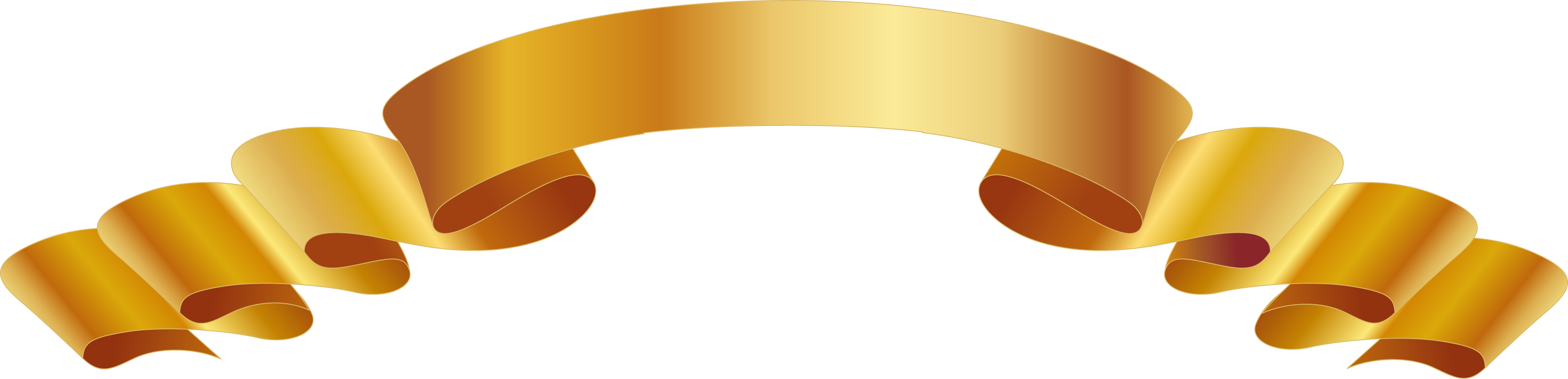 Euclidean Vector Download Ribbon - Ribbon Vector Gold Png (3180x770), Png Download