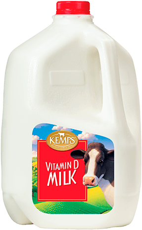 Milk Png Free Download - Kemps Vitamin D Milk .5 Gal Carton (400x501), Png Download