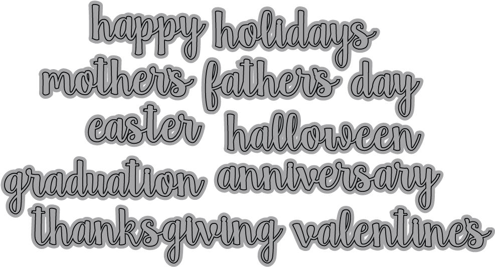Die Set - Words 3 - Happy Holidays - Calligraphy (1000x1000), Png Download