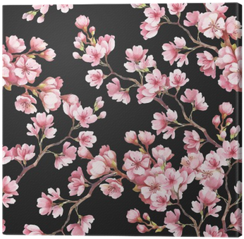 Seamless Pattern With Cherry Blossoms - Cherry Blossom (400x400), Png Download