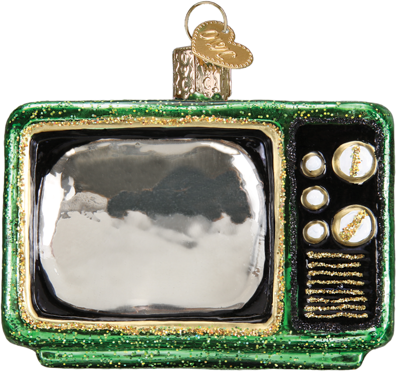 Old World Christmas Retro Look Tube Tv Christmas Holiday (516x516), Png Download