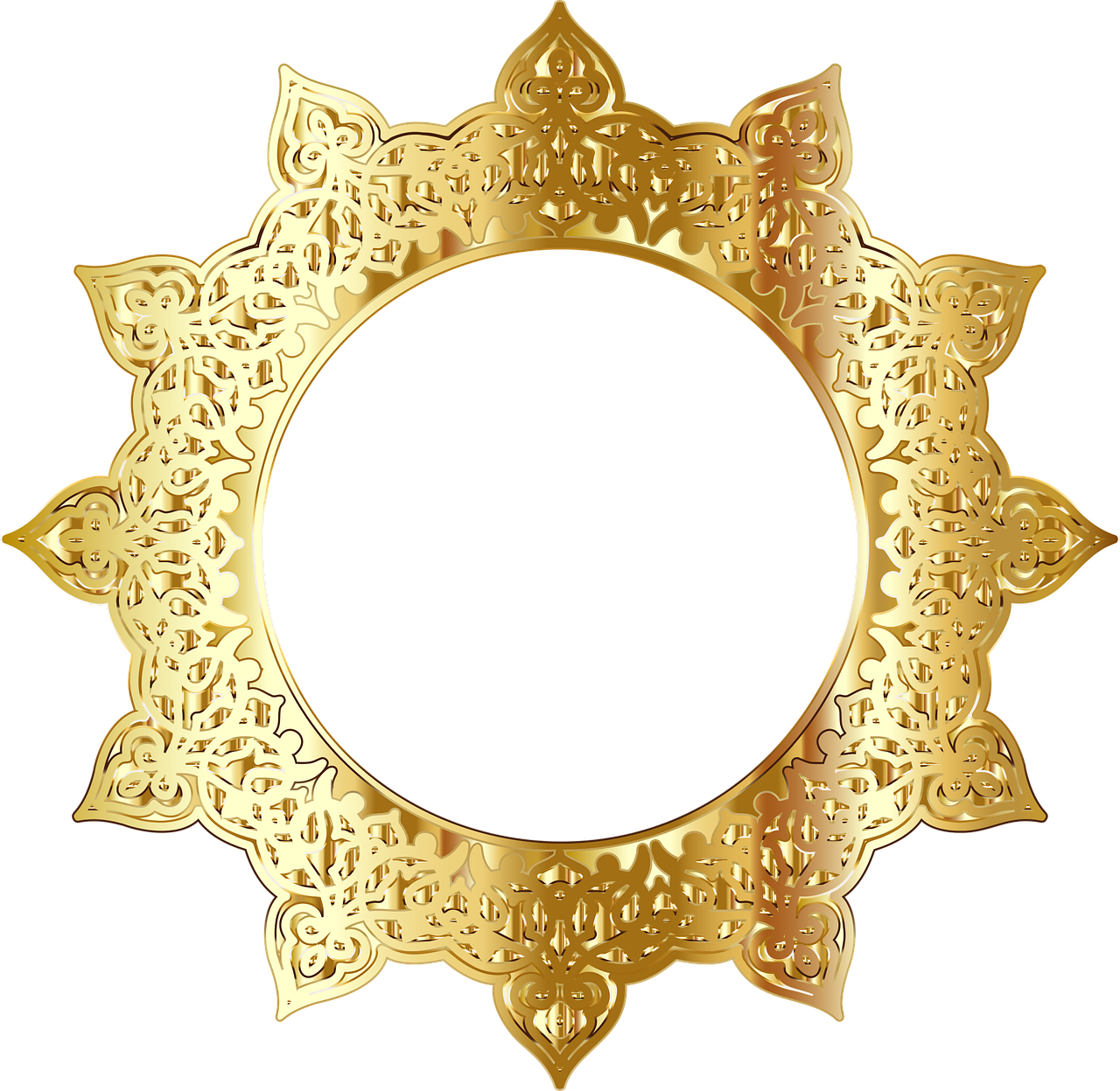 Golden Round Frame Png Picture - Golden Round Frame Png (1024x999), Png Download