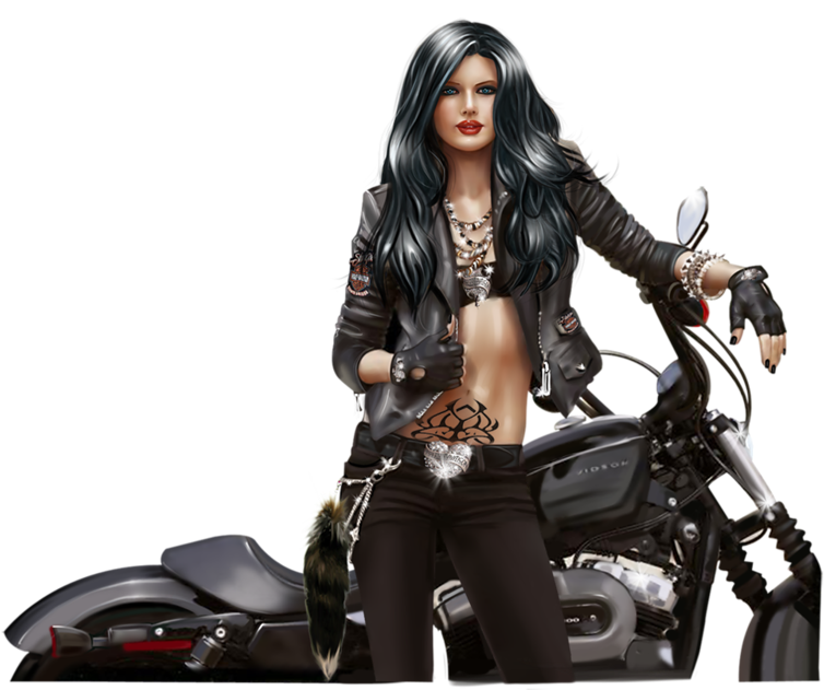 Pinup Drawing Motorcycle - Clip Art (800x640), Png Download