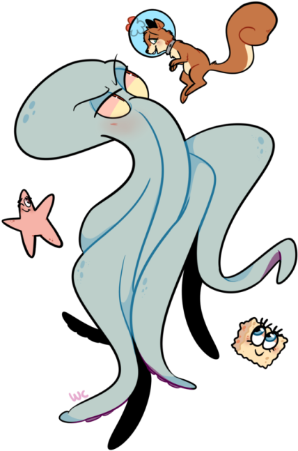 Patrick On A Seahorse Transparent Background (500x746), Png Download