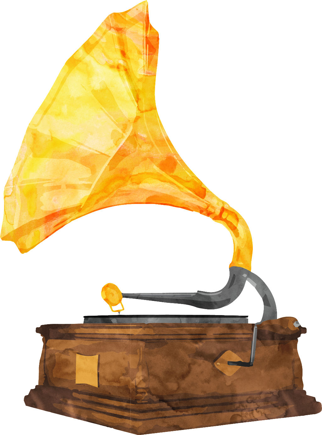 This Graphics Is Golden Horn Cartoon Transparent About - Old Fashioned Record Playerr Png (1024x1382), Png Download