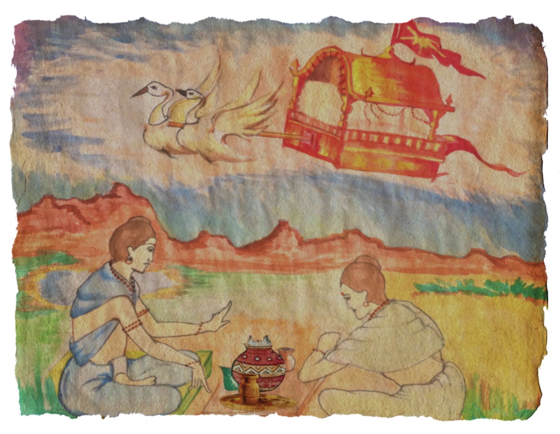 Vedic-technology - Painting (2029x1450), Png Download