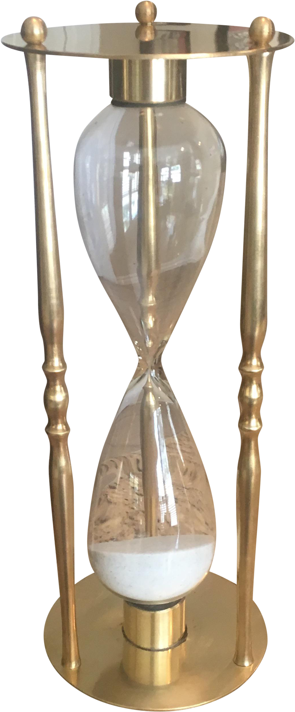 Black Sand Hourglass Vintage Mid Century Brass Hourglass - Hourglass (1146x2760), Png Download
