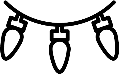 Christmas Lights Vector - Christmas Lights Png Black And White (400x400), Png Download