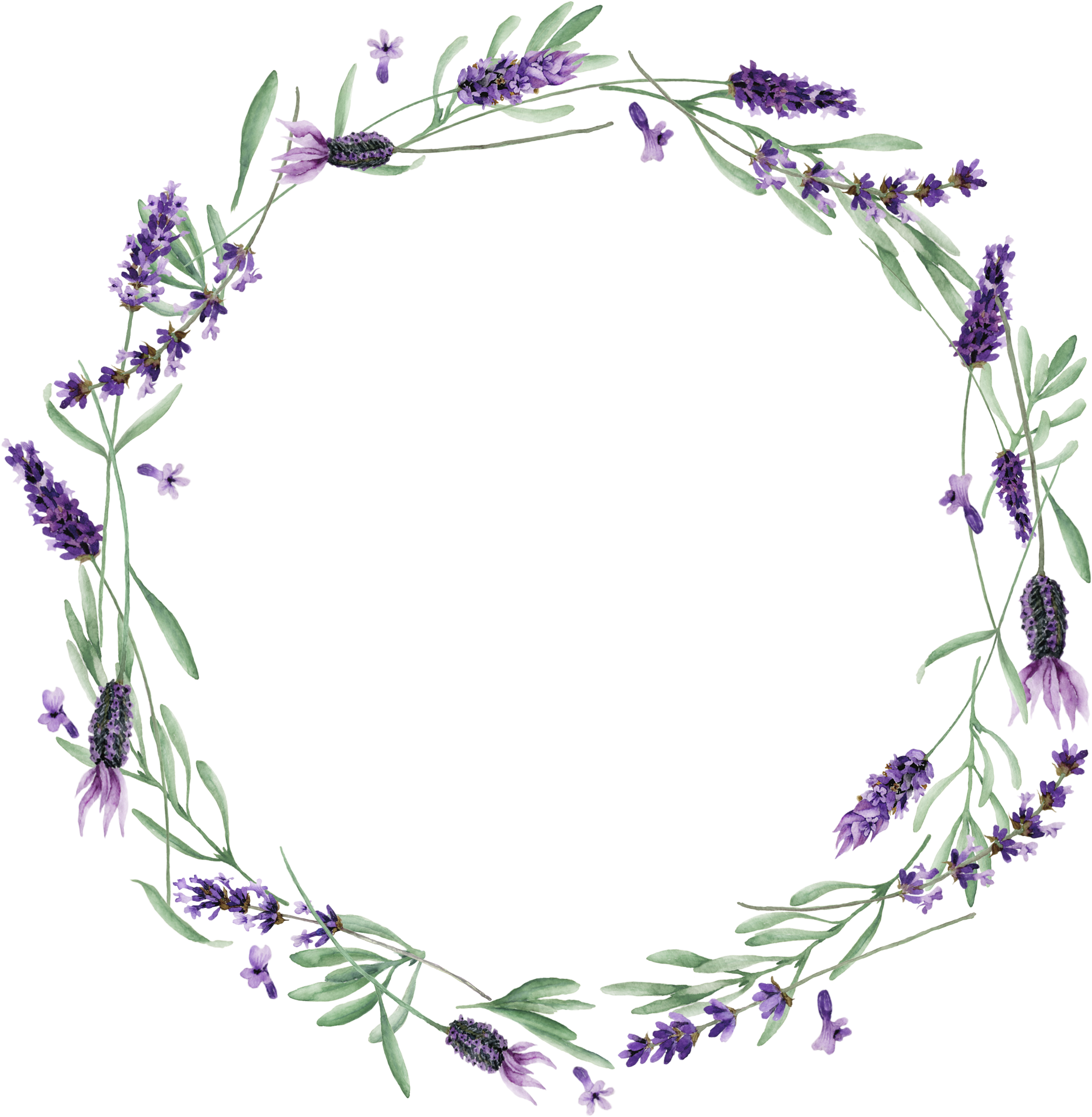 Visit - Lavendar Wreath Transparent (2703x2550), Png Download