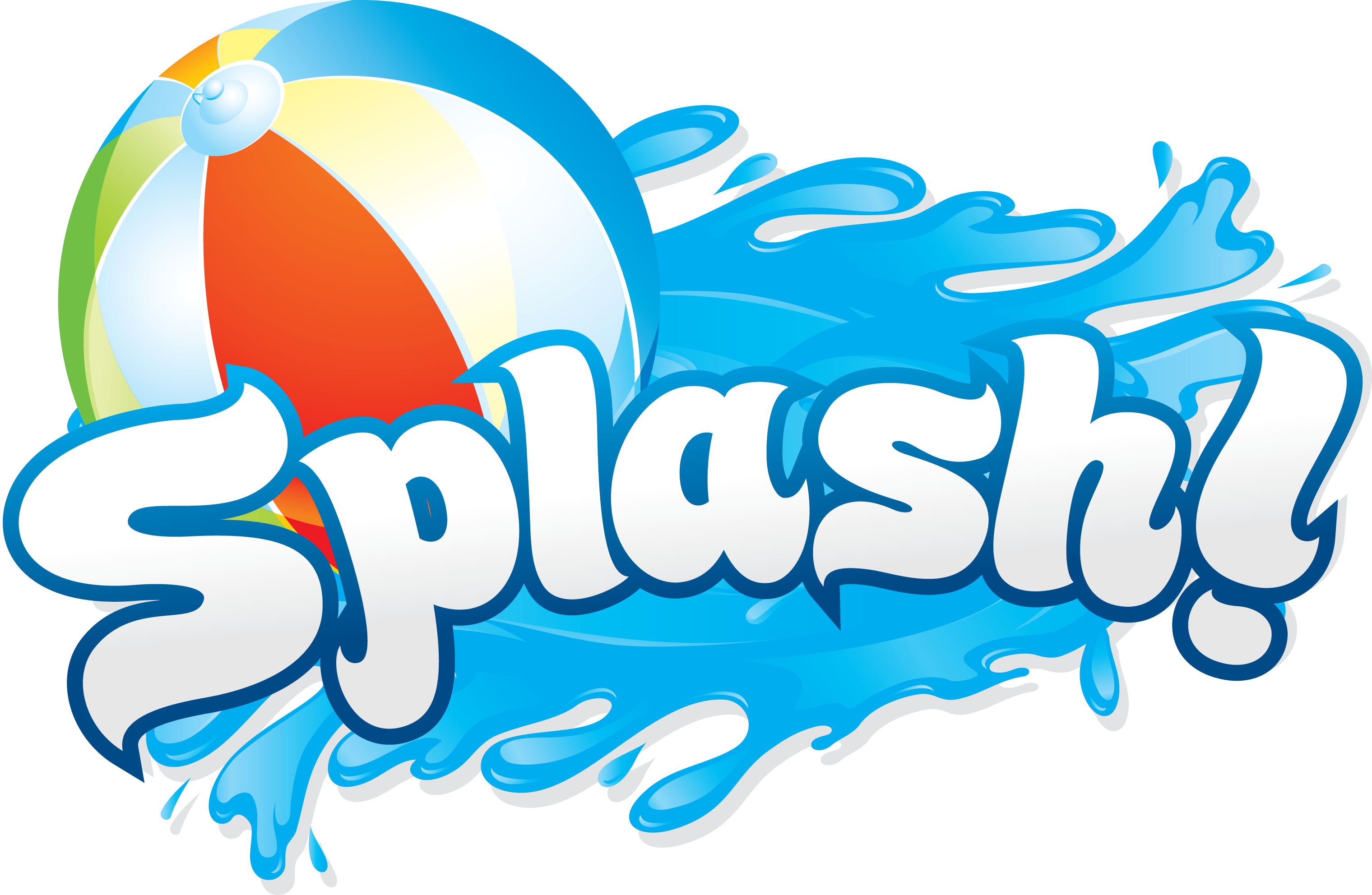 Pool Party - Free Water Splash Clipart (3040x1984), Png Download