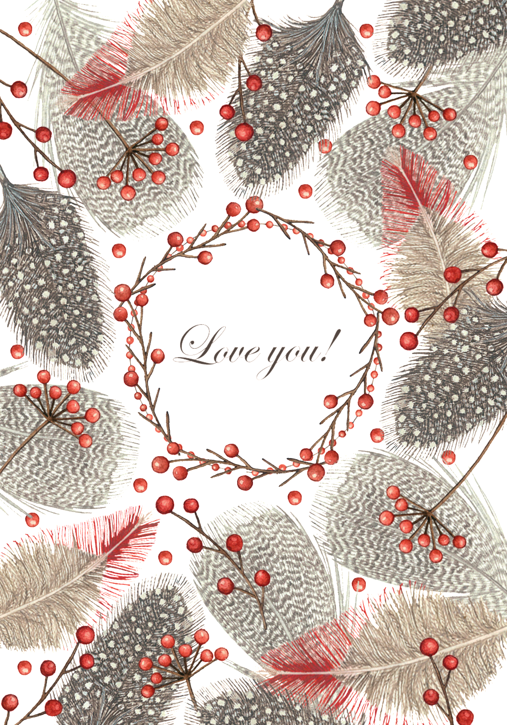 Red Garland Watercolor Ornament Illustration - Women Canvas Wallet Small Bags Card Coin Holder Zipper (1024x1464), Png Download