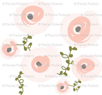 Pale Watercolor Floral - Watercolor Painting (400x371), Png Download