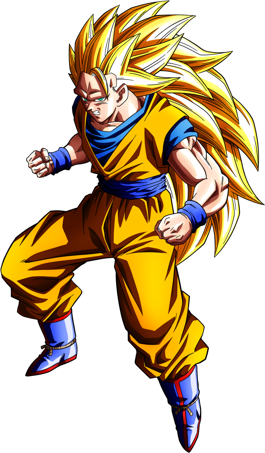 Dragon Ball Z Clipart - Dragon Ball Goku Ssj 3 (900x1565), Png Download