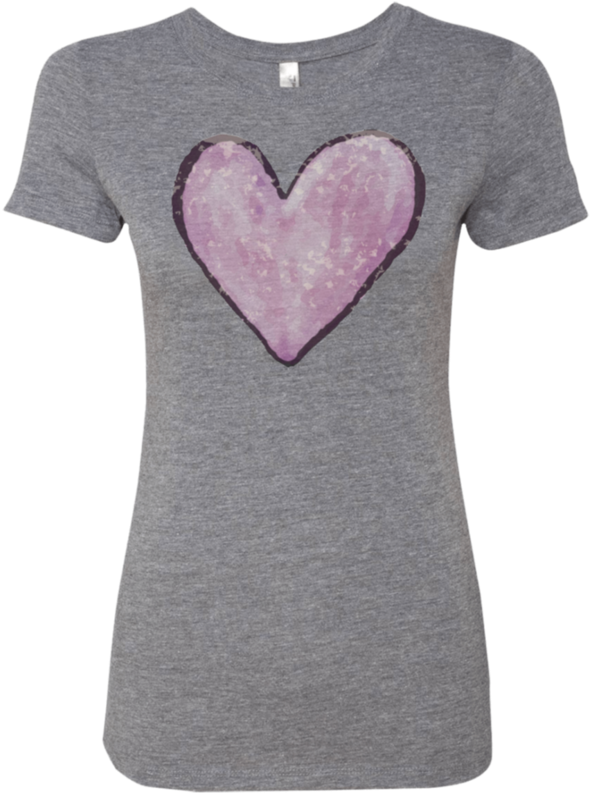 Watercolor Heart - Women's T-shirt - Shirt (800x800), Png Download