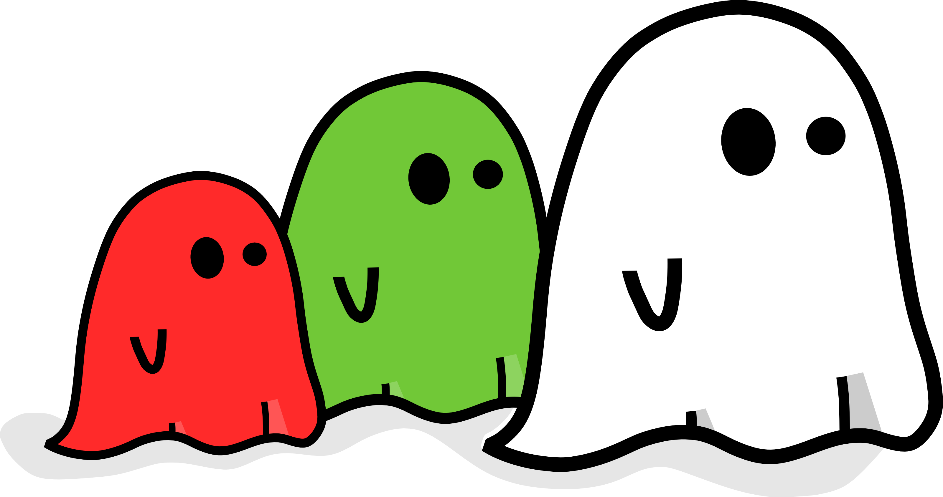 How To Set Use Three Colored Ghost Clipart (900x475), Png Download
