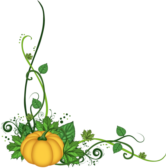 Flourish Pumpkin Clipart Collection Clipart Black And - Pumpkin Corner Border Png (600x600), Png Download