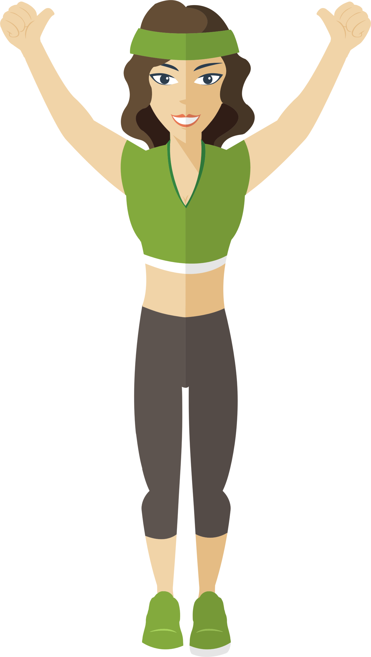 This Free Icons Png Design Of Flat Shaded Fitness Woman (1298x2296), Png Download