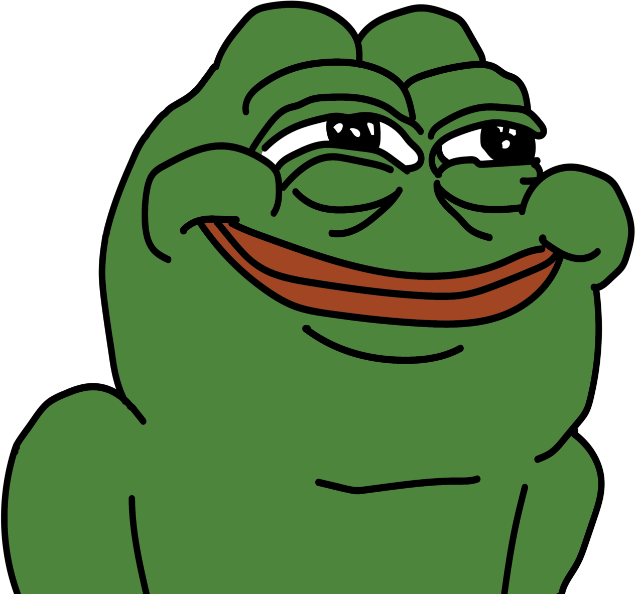 #memes #frog #pepe #toons #clipart #cartoons #illustrations - Happy Pepe (1280x1280), Png Download