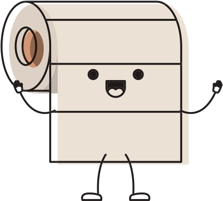 Download Picture Library Stock Cartoon Roll Paper Towel In Colorful - Toilet  Paper Roll Cartoon PNG Image with No Background 