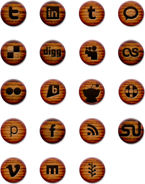 A Free Social Media Icon Pack By Chris Wallace - Wood Grain Social Media Icons (320x400), Png Download
