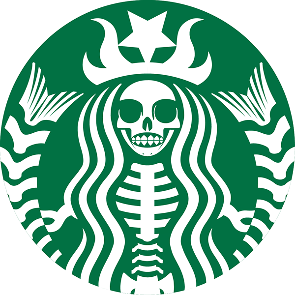 Skeleton Starbucks Logo Png - Starbucks Skeleton Logo (600x600), Png Download