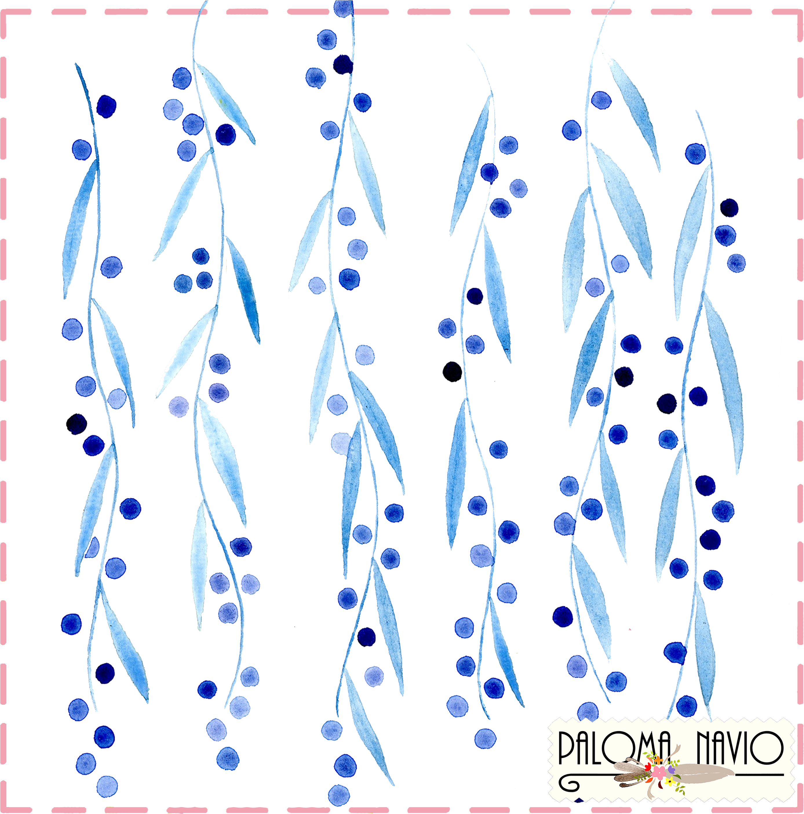 Blue Leaves By Paloma Navio - Creative Arts (2835x2835), Png Download
