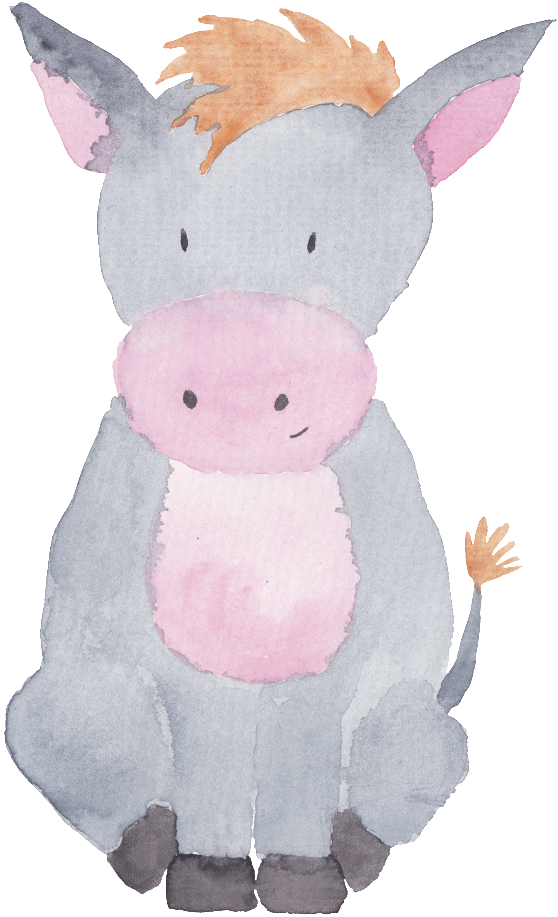 Gray Hand-painted Donkey Transparent Cartoon Decoration - Illustration (1024x1024), Png Download