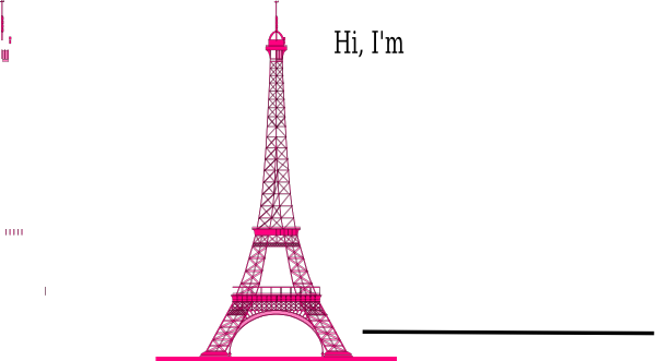 Pink Eiffel Tower Png (600x331), Png Download