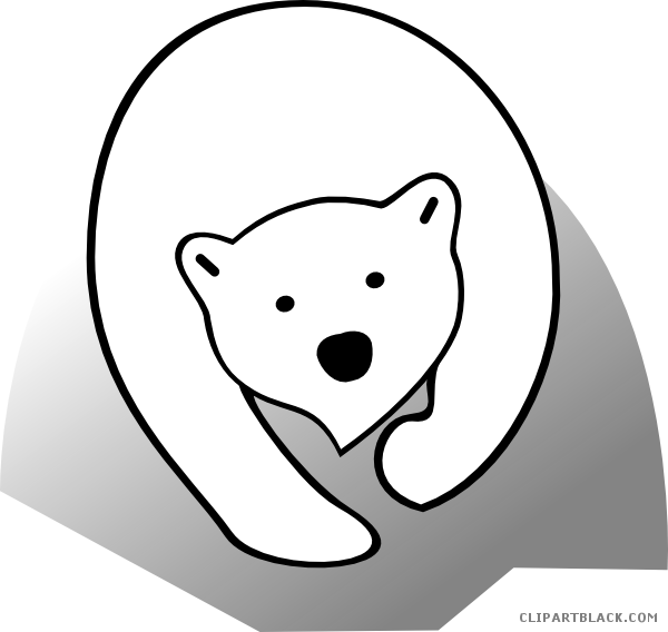 Clipartblack Com Animal Free Black White Images - Polar Bear Clip Art (600x568), Png Download