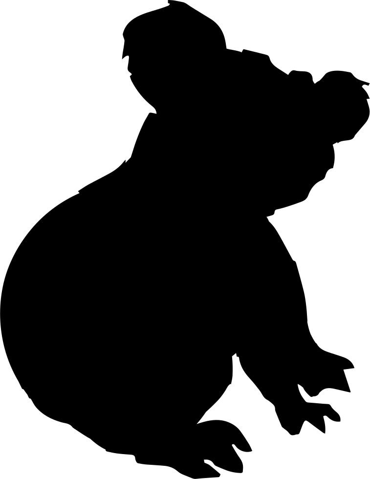 Koala Silhouette Comments - Silhouette Animals (757x980), Png Download