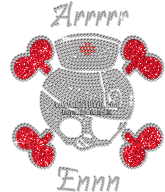 Crystal Skull In Nurse Hat Iron-on Rhinestone Transfer - Cross-stitch (450x450), Png Download