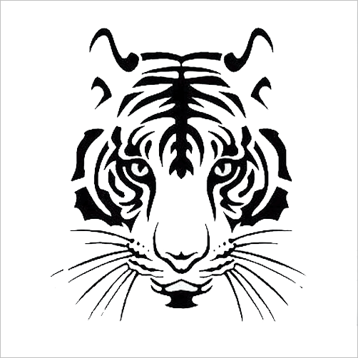 Png Tiger Silhouette Clipart Tiger Wall Decal Stencil - Tiger Svg (502x502), Png Download