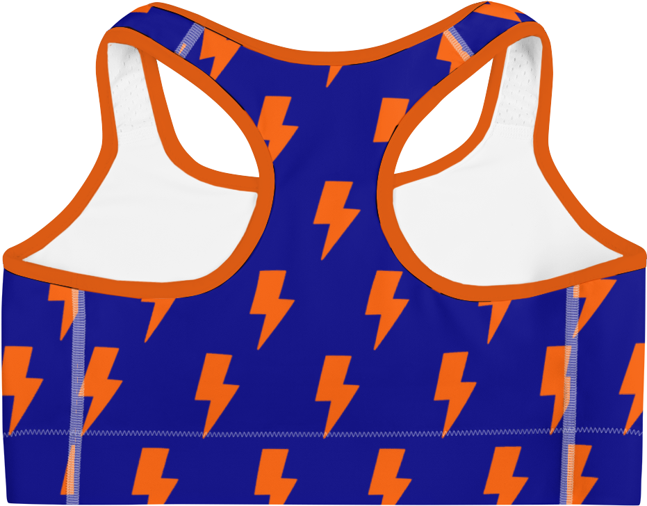 Orange Blue Lightning Bolts Sports - Orange (1000x1000), Png Download