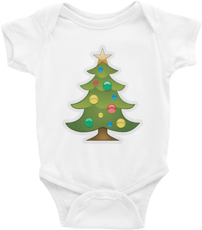 Download Emoji Baby Short Sleeve One Piece - Xmas Tree Emoji Png PNG ...