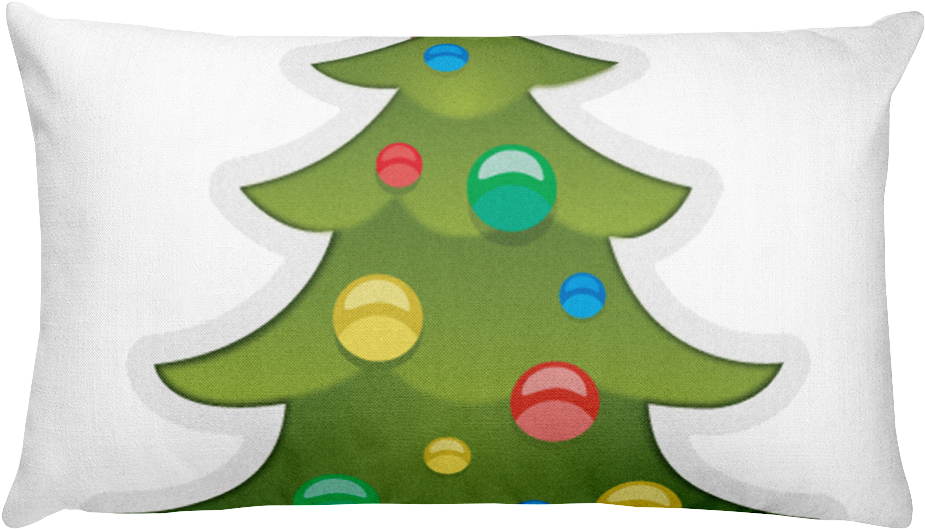 Emoji Bed Pillow - Christmas Tree Emoji Pdf (1000x1000), Png Download