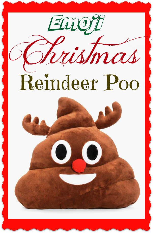 Christmas Reindeer Poo Emoji Cushion - Courtside Market White Christmas Painting Print (601x914), Png Download