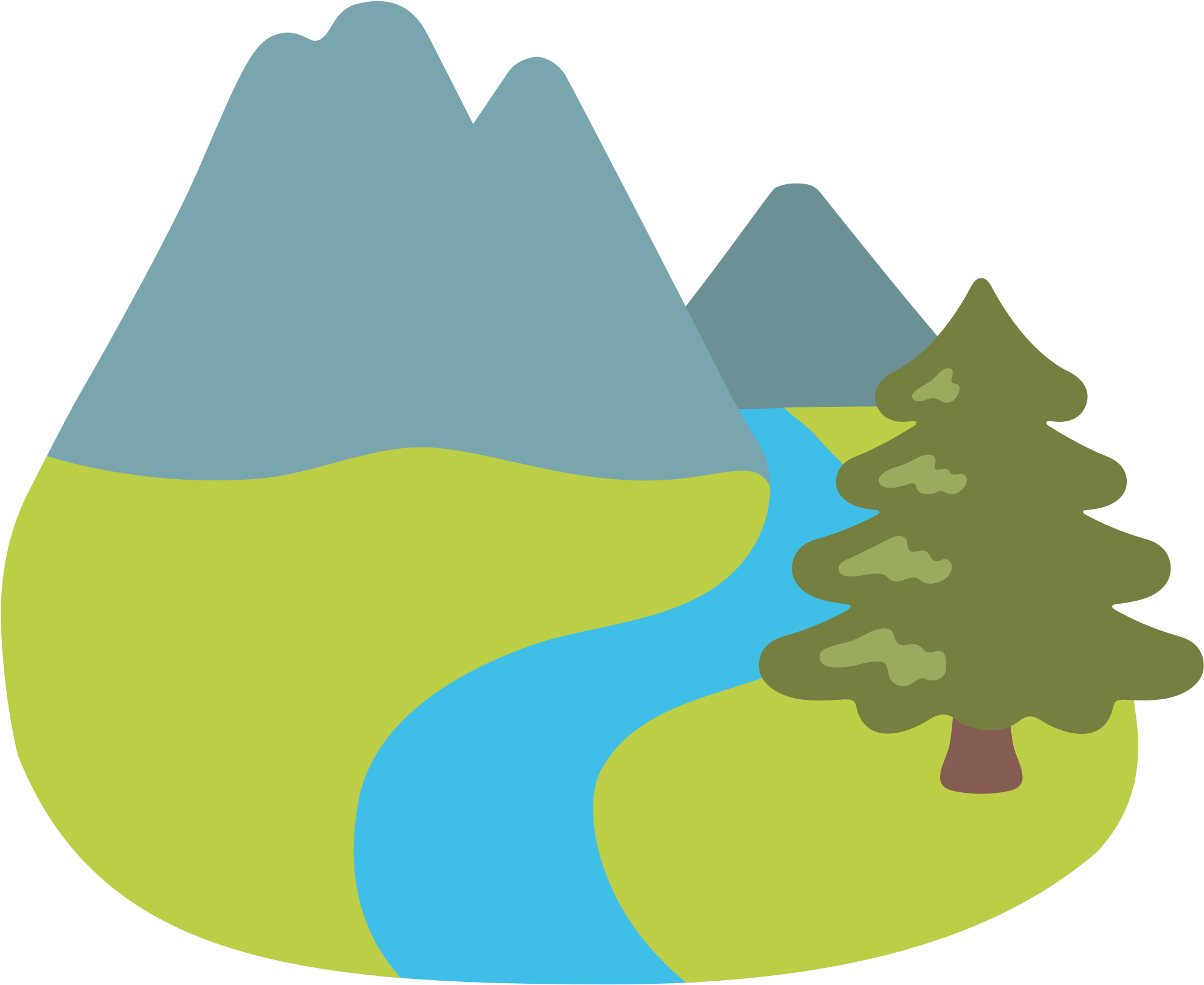 Open - Emoji Of Mountain (2000x2000), Png Download