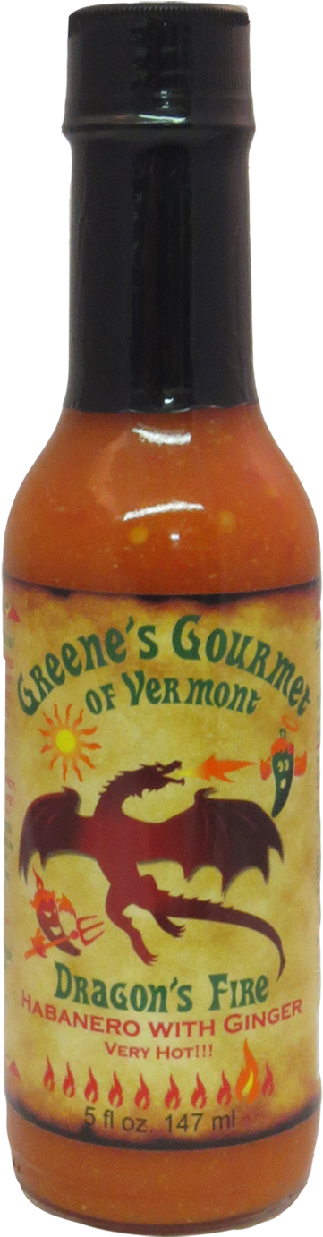 Greene's Gourmet Dragon Fire Hot Sauce - Dragon Fire Hot Sauce (500x1504), Png Download