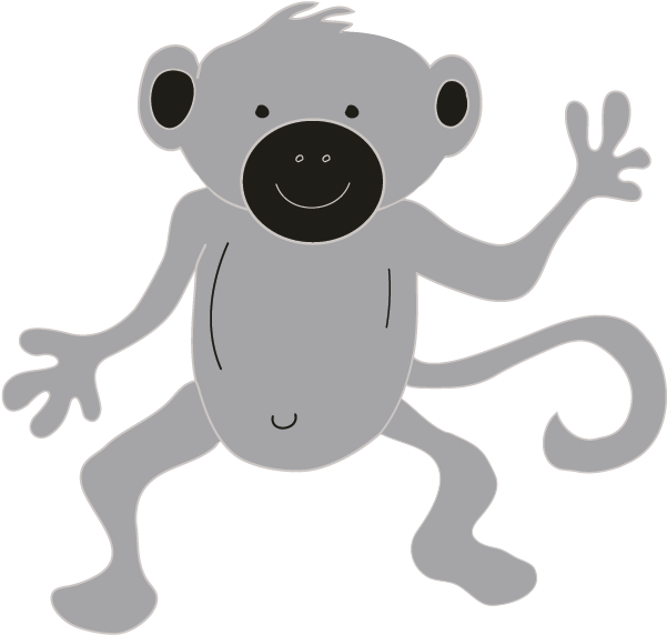 Smock Baby Monkey Motif - Cartoon (696x696), Png Download