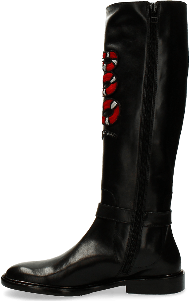 Boots Sally 59 Black Embrodery Snake New Hrs Thick - Boot (1024x1024), Png Download