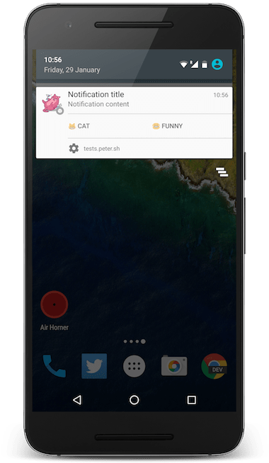 The Addition To The Api Is Pretty Simple - Mobile Web Push Notification Chrome (415x740), Png Download