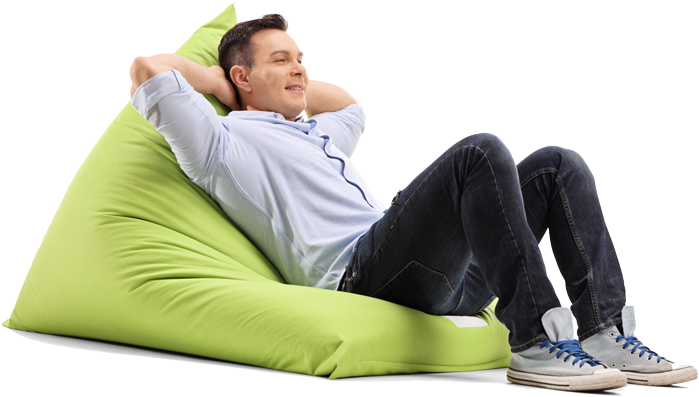 Relax - Man Laying Armchair (700x700), Png Download