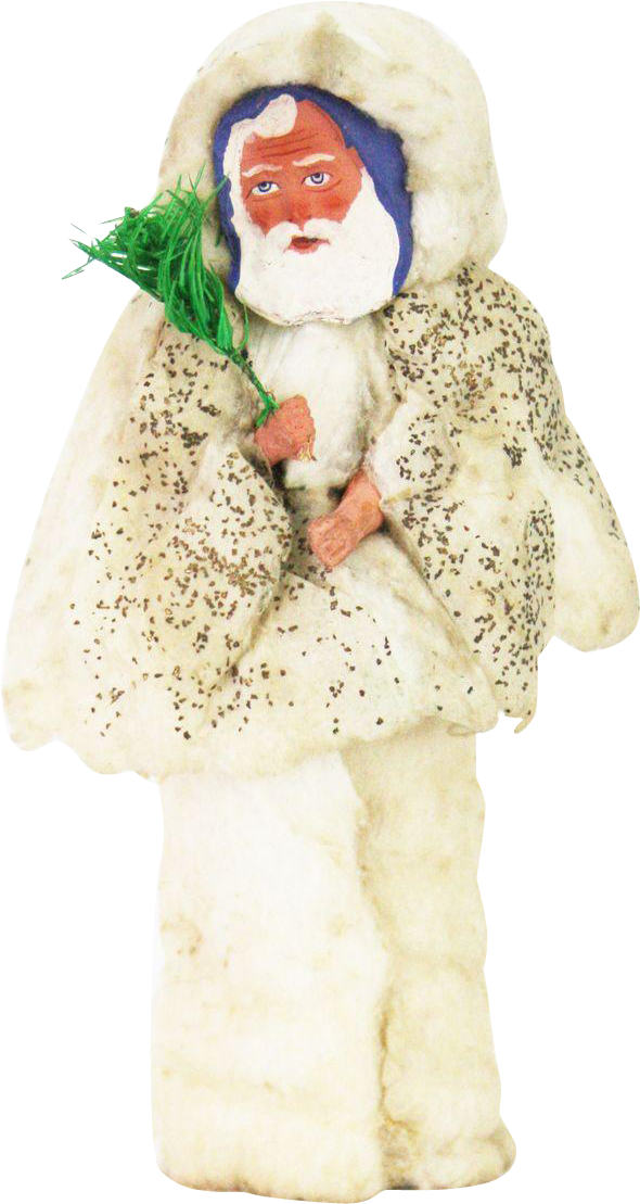 Antique German Paper Mache And Cotton Batting Santa - Costume Hat (1108x1108), Png Download