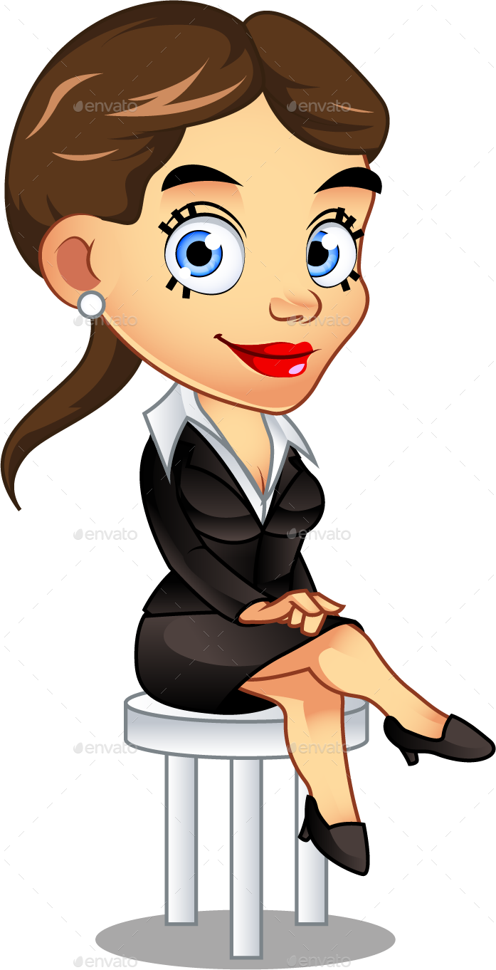Download Picture Free Library Business Mascot By Kelvector Graphicriver - Business  Woman Cartoon Png PNG Image with No Background 