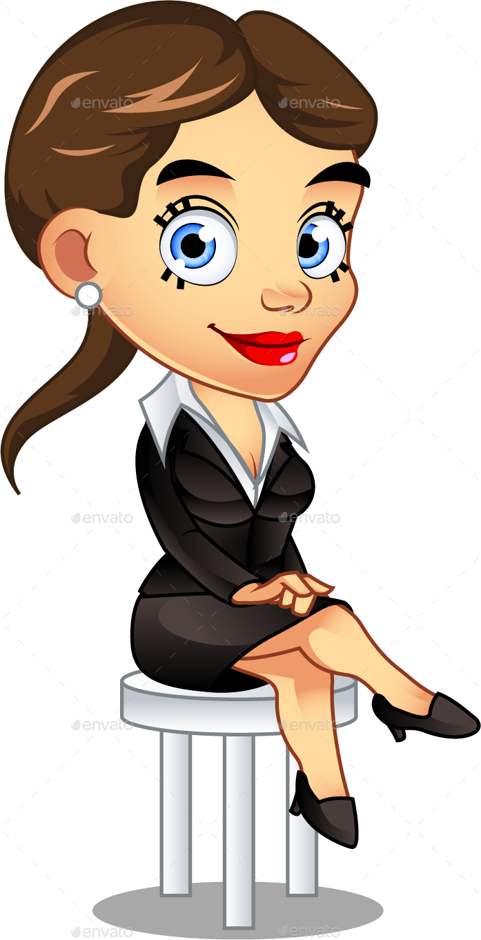 Picture Free Library Business Mascot By Kelvector Graphicriver - Business Woman Cartoon Png (697x1362), Png Download