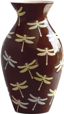 Dragonfly-vase - Vase (350x400), Png Download