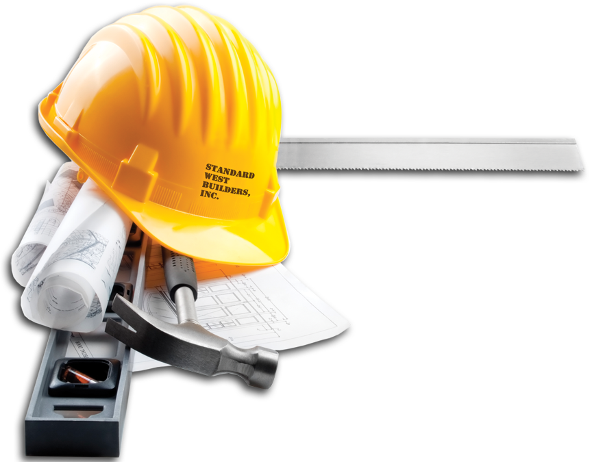 Construction Tools Png Vector Free - Hard Hat And Construction Tools (864x675), Png Download