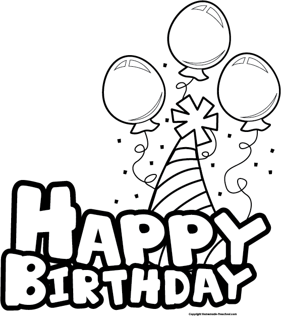 Best Birthday Clip Art Black And White Happy Birthday Cake Clipart