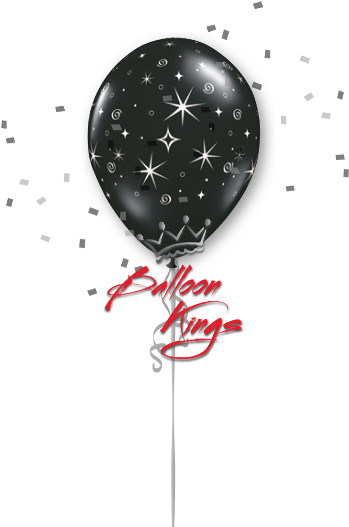 11in Sparkles Black - 11" Sparkles & Swirls Silver & Onyx Black (50 (927x1105), Png Download