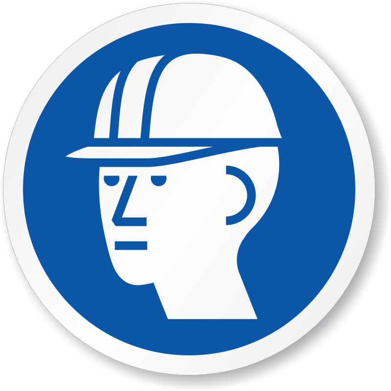 Zoom - Buy - Hard Hat Warning Sign (800x800), Png Download